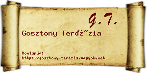 Gosztony Terézia névjegykártya